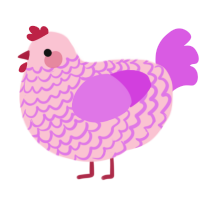 A rose and orchid chicken with a lace pattern