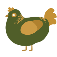 A olive and gold chicken with a neck-band pattern
