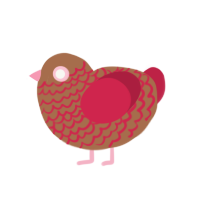 Chocolat Rose, a brown and rose chicken with a lace pattern