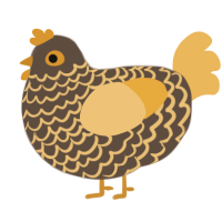 A bark and honey chicken with a lace pattern