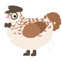 A cream and brown chicken with a half-lace pattern