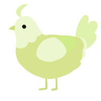 A lemon and apple chicken with a head pattern