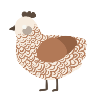 A cream and brown chicken with a double-lace pattern