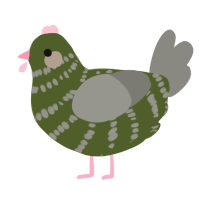A olive and ash chicken with a bar pattern