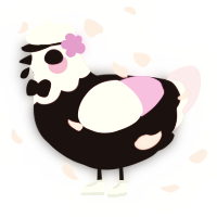 A black and lavender chicken with a head pattern