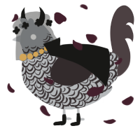 A grey and silver chicken with a double-lace pattern
