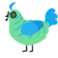 A spring and sky chicken with a half-bar pattern