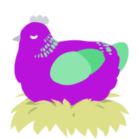 A amethyst and spring chicken with a neck-band pattern