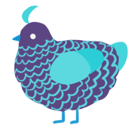 A overcast and aqua chicken with a lace pattern