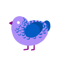 (unnamed), a lilac and ultramarine chicken with a half-lace pattern