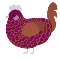 A wine and russet chicken with a lace pattern