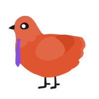 A vermilion chicken with a head pattern