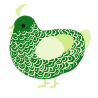 A leaf and apple chicken with a double-lace pattern