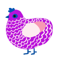 A amethyst and rose chicken with a lace pattern