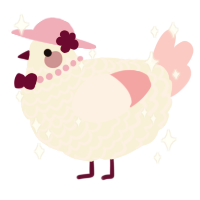 A cream and rose chicken with a lace pattern