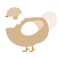 A beige and cream chicken with a head pattern