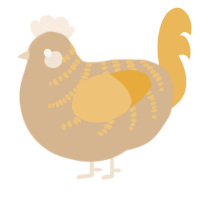 A beige and honey chicken with a half-bar pattern