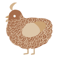 A brown and beige chicken with a double-lace pattern