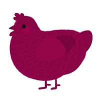 A maroon chicken with a lace pattern
