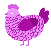 A lavender and plum chicken with a lace pattern