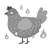 A ash and orchid chicken with a lace pattern