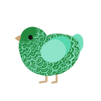 Cryptid, a viridian and mint chicken with a double-lace pattern