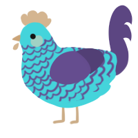 A aqua and overcast chicken with a lace pattern