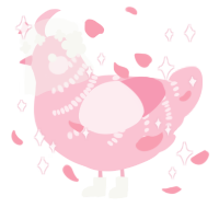 A rose chicken with a half-bar pattern