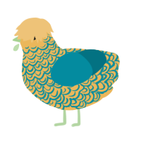 A honey and sea chicken with a double-lace pattern
