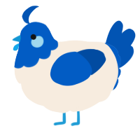 A cream and ultramarine chicken with a head pattern
