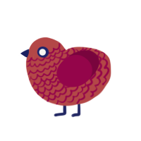 Live and Let Fly Set, a red and maroon chicken with a lace pattern