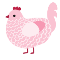 A rose chicken with a lace pattern