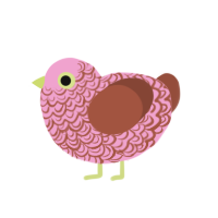 (unnamed), a pink and russet chicken with a double-lace pattern