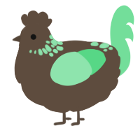 A bark and spring chicken with a neck-speckle pattern