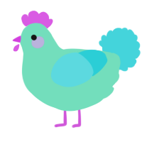 A mint and aqua chicken