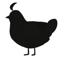 A black chicken with a lace pattern