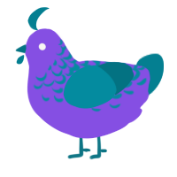 A blurple and sea chicken with a half-lace pattern
