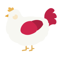 A white and crimson chicken
