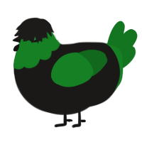A sable and leaf chicken with a head pattern