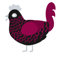 A sable and maroon chicken with a lace pattern