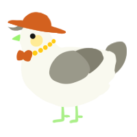 A white and ash chicken