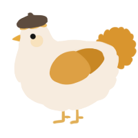 A cream and orange chicken