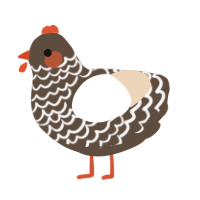 A bark and cream chicken with a lace pattern