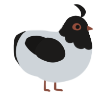 A mist and sable chicken with a head pattern