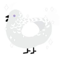 A silver and mist chicken with a half-lace pattern