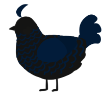 A black and tumblr chicken with a lace pattern