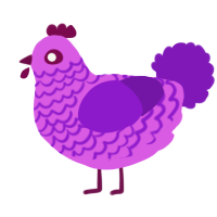 A orchid and violet chicken with a lace pattern