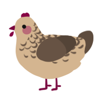 A beige and bark chicken with a half-lace pattern