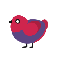 A overcast and crimson chicken with a head pattern