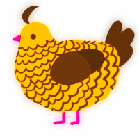 A honey and bark chicken with a lace pattern